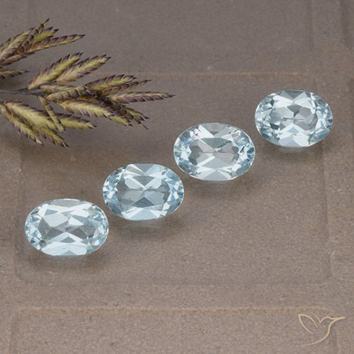 3.97ctw Naturale Celeste Topazio, Ovale, VVS-VS