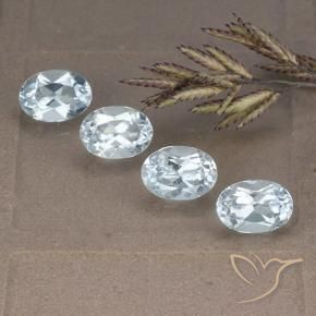 Gemme di Topazio Celeste naturale da 4.12 ct, Ovale, VVS-VS