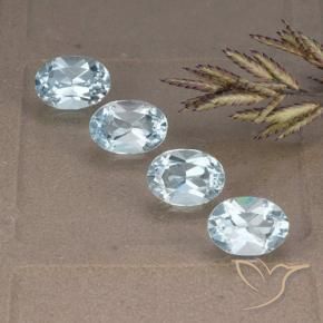 Gemme di Topazio Celeste naturale da 4.38 ct, Ovale, VVS-VS