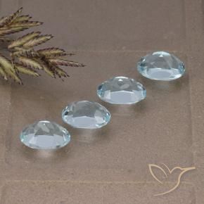 Gemme di Topazio Celeste naturale da 4.38 ct, Ovale, VVS-VS