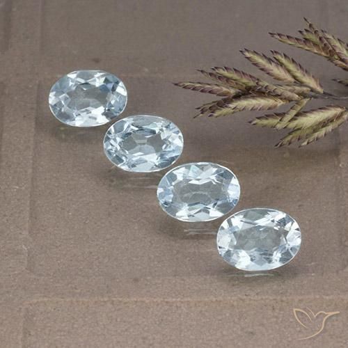 Gemme di Topazio Celeste naturale da 3.53 ct, Ovale, VVS-VS
