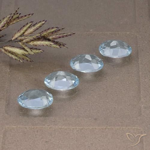 Gemme di Topazio Celeste naturale da 3.53 ct, Ovale, VVS-VS