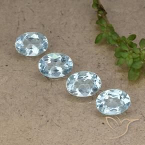 Gemme di Topazio Celeste naturale da 3.78 ct, Ovale, VVS-VS
