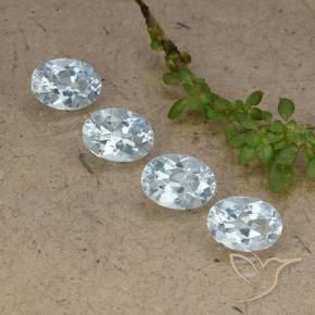 Gemme di Topazio Celeste naturale da 3.74 ct, Ovale, VVS-VS