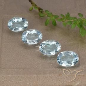 Gemme di Topazio Celeste naturale da 3.74 ct, Ovale, VVS-VS