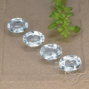 Gemme di Topazio Celeste naturale da 3.69 ct, Ovale, VVS-VS