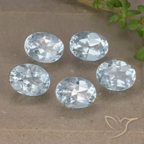 Gemme di Topazio Celeste naturale da 4.96 ct, Ovale, VVS-VS