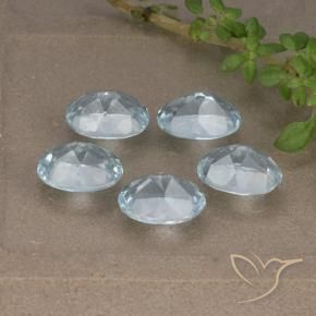 Gemme di Topazio Celeste naturale da 4.96 ct, Ovale, VVS-VS
