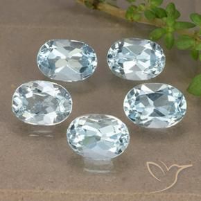 Gemme di Topazio Celeste naturale da 5.21 ct, Ovale, VVS-VS