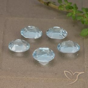 Gemme di Topazio Celeste naturale da 5.21 ct, Ovale, VVS-VS