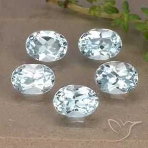 Gemme di Topazio Celeste naturale da 5.18 ct, Ovale, VVS-VS