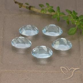 Gemme di Topazio Celeste naturale da 5.18 ct, Ovale, VVS-VS
