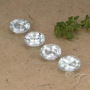 Gemme di Topazio Celeste naturale da 4.25 ct, Ovale, VVS-VS
