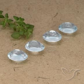 Gemme di Topazio Celeste naturale da 4.25 ct, Ovale, VVS-VS