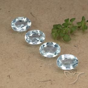 Gemme di Topazio Celeste naturale da 3.98 ct, Ovale, VVS-VS