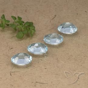 Gemme di Topazio Celeste naturale da 3.98 ct, Ovale, VVS-VS