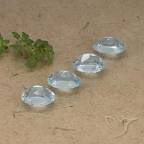Gemme di Topazio Celeste naturale da 3.97 ct, Ovale, VVS-VS