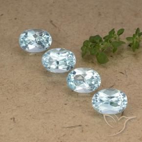 Gemme di Topazio Celeste naturale da 4.71 ct, Ovale, VVS-VS