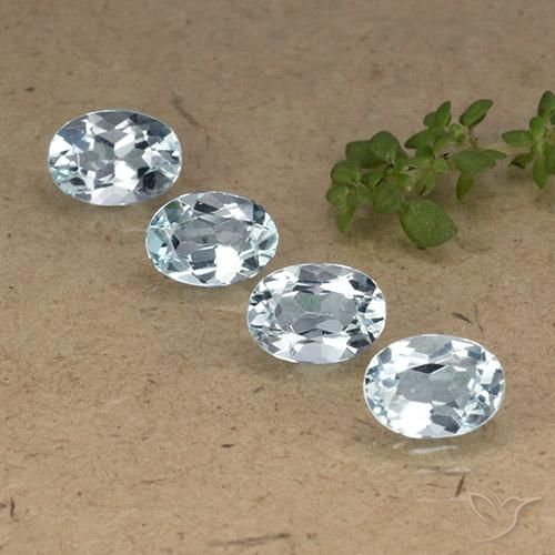 Gemme di Topazio Celeste naturale da 4.06 ct, Ovale, VVS-VS