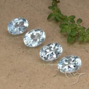 Gemme di Topazio Celeste naturale da 3.69 ct, Ovale, VVS-VS