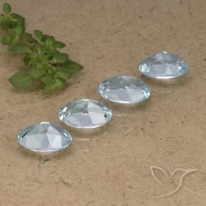 Gemme di Topazio Celeste naturale da 3.69 ct, Ovale, VVS-VS