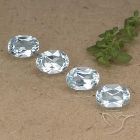 Gemme di Topazio Celeste naturale da 3.81 ct, Ovale, VVS-VS