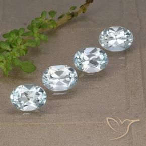 Gemme di Topazio Celeste naturale da 4.38 ct, Ovale, VVS-VS