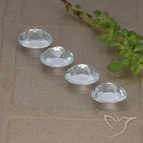 Gemme di Topazio Celeste naturale da 4.38 ct, Ovale, VVS-VS