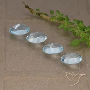 Gemme di Topazio Celeste naturale da 3.63 ct, Ovale, VVS-VS