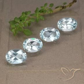 Gemme di Topazio Celeste naturale da 3.93 ct, Ovale, VVS-VS