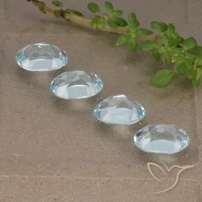 Gemme di Topazio Celeste naturale da 3.93 ct, Ovale, VVS-VS