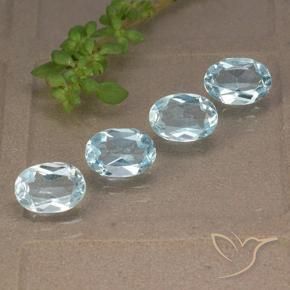 Gemme di Topazio Celeste naturale da 3.61 ct, Ovale, VVS-VS