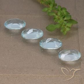 Gemme di Topazio Celeste naturale da 3.61 ct, Ovale, VVS-VS