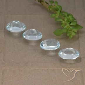 Gemme di Topazio Celeste naturale da 4.10 ct, Ovale, VVS-VS
