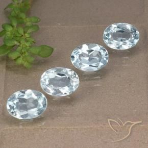 Gemme di Topazio Celeste naturale da 4.12 ct, Ovale, VVS-VS