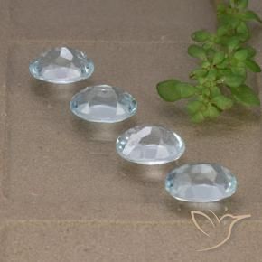 Gemme di Topazio Celeste naturale da 4.12 ct, Ovale, VVS-VS