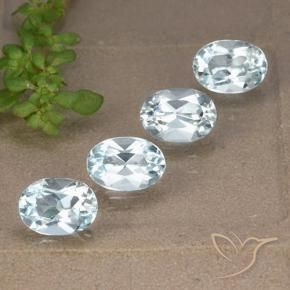 Gemme di Topazio Celeste naturale da 4.02 ct, Ovale, VVS-VS