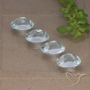 Gemme di Topazio Celeste naturale da 4.02 ct, Ovale, VVS-VS