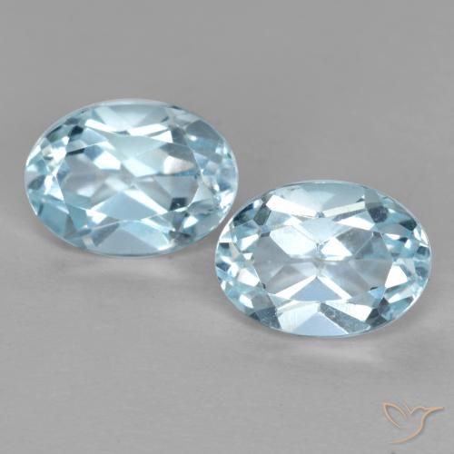Gemme di Topazio Celeste naturale da 2.18 ct, Taglio ovale, VVS-VS