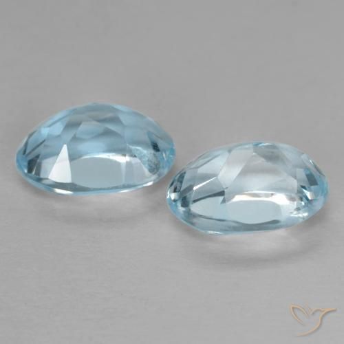 Gemme di Topazio Celeste naturale da 2.18 ct, Taglio ovale, VVS-VS