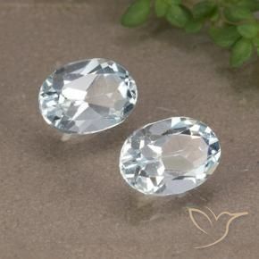 Gemme di Topazio Celeste naturale da 2.03 ct, Ovale, VVS-VS