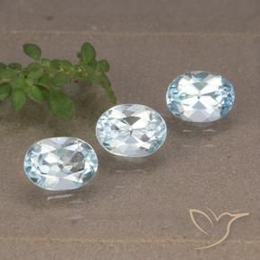 Gemme di Topazio Celeste naturale da 2.54 ct, Ovale, VS