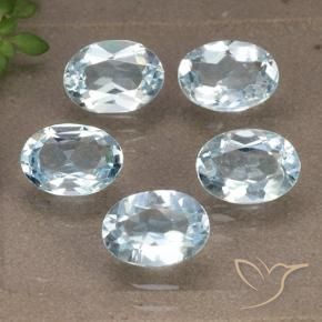 Gemme di Topazio Celeste naturale da 4.56 ct, Ovale, VVS-VS