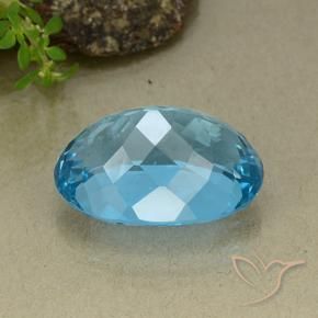 Topazio Blu svizzero naturale da 37.42 ct, Ovale, VVS-VS
