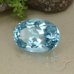 Topazio Blu svizzero naturale da 43.06 ct, Ovale, VVS-VS