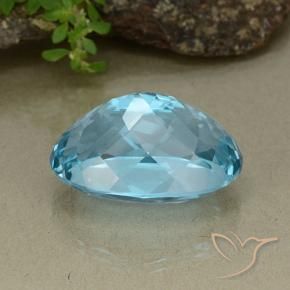 Topazio Blu svizzero naturale da 43.06 ct, Ovale, VVS-VS