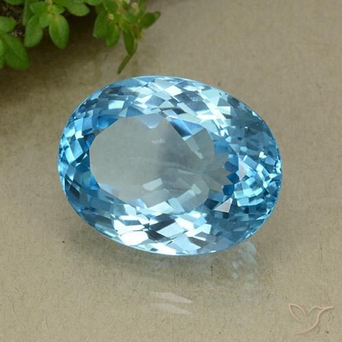 Topazio Blu svizzero naturale da 35.73 ct, Ovale, VVS