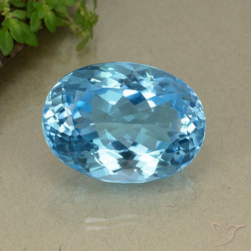 Topazio Blu svizzero naturale da 42.86 ct, Ovale, VS