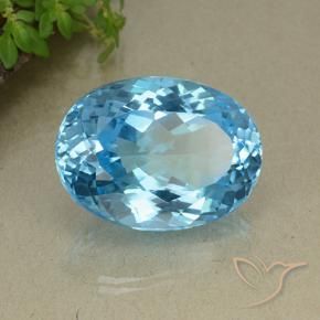 Topazio Blu svizzero naturale da 42.86 ct, Ovale, VS