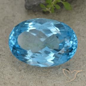 Topazio Blu svizzero naturale da 46.48 ct, Ovale, VVS-VS